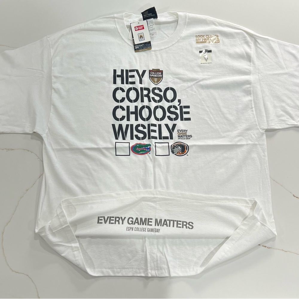 NEW NWT MENS T SHIRT 2XL LEE CORSO FLORIDA GATORS TENNESSEE VOLUNTEERS GAMEDAY